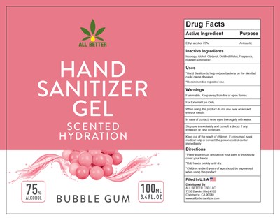 Hand Sanitizer - Bubble Gum 100ml (1)